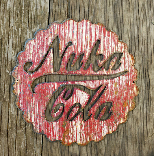 Rusted and Worn Nuka Cola Sign 16GA Steel